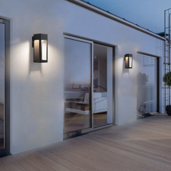 udendørs vandtæt ip65 led lang strip væglampe moderne vægmonteret lampelampe velegnet til stue gårdhave veranda terrasse, sort, 