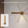 led væglampe træ 360° roterbar magnetisk aftagelig og trinløs dæmpende genopladelig væglampe, usb natlampe er til soveværelse st