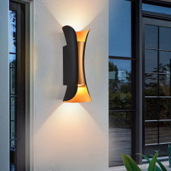 30/40cm plus stor udendørs led væglampe 20w / 30w forskellige farvetemperaturbelysning moderne sort guld gårdsvæglampe velegnet til terrasse garage balkon ac