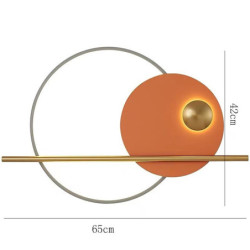 led væglampe cirkeldesign dæmpbar 65cm kreativ gang soveværelse stue baggrund vægdekoration væglampe belysning