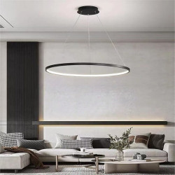 60 80cm led pendel cirkel design unikt design metal malede finish moderne moderne kun dæmpbar med fjernbetjening