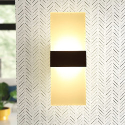 1-lys 27cm led væglampe geometrisk design indendørs belysning moderne enkel stil hjem soveværelse sengelampe stue køkken altan gang korridor akryl spejl frontlampe 6w