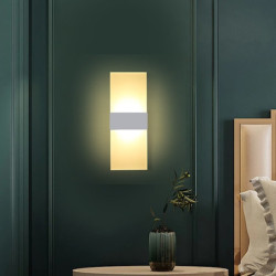 1-lys 27cm led væglampe geometrisk design indendørs belysning moderne enkel stil hjem soveværelse sengelampe stue køkken altan gang korridor akryl spejl frontlampe 6w