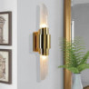 led væglampe metal glas minimalisme guld op og ned varmt hvidt lys 5w væglampe moderne moderne stil stue soveværelse spisestue m