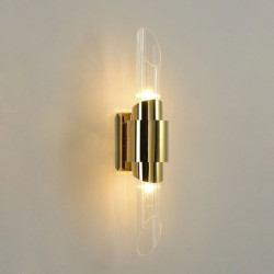 led væglampe metal glas minimalisme guld op og ned varmt hvidt lys 5w væglampe moderne moderne stil stue soveværelse spisestue m