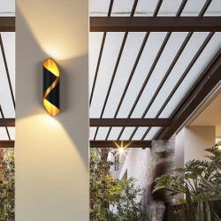 led udendørs væglampe 10w 800 lumen aluminium udendørs ip65 vandtæt havelampe til vægvasker, balkon dekorativ væglampe ac 3000k 6000k sort/hvid