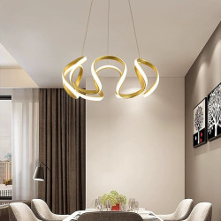 led pendant lys loftslampe 48cm rustfrit stål lysekrone metal geometrisk galvaniseret malet finish led nordisk stil