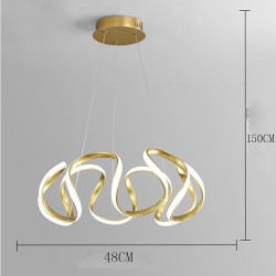 led pendant lys loftslampe 48cm rustfrit stål lysekrone metal geometrisk galvaniseret malet finish led nordisk stil