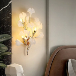 led væglampe indendørs blomsterdesign hvid metal væglampe moderne minimalistisk stil aluminium stue soveværelse korridor væglamp