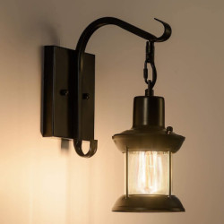 rustik væglampe 2-i-1 olieret bronze vintage væglampe sengelampe armaturer hardwired stik i industriel glasskærm lanterne belysning retro lampe metal væglampe eu / us stik