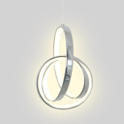 1-lys 2 stk led mini pendel hængelampe enkelt design nordisk stil ring design aluminium krom til spisestue køkkenbelysning