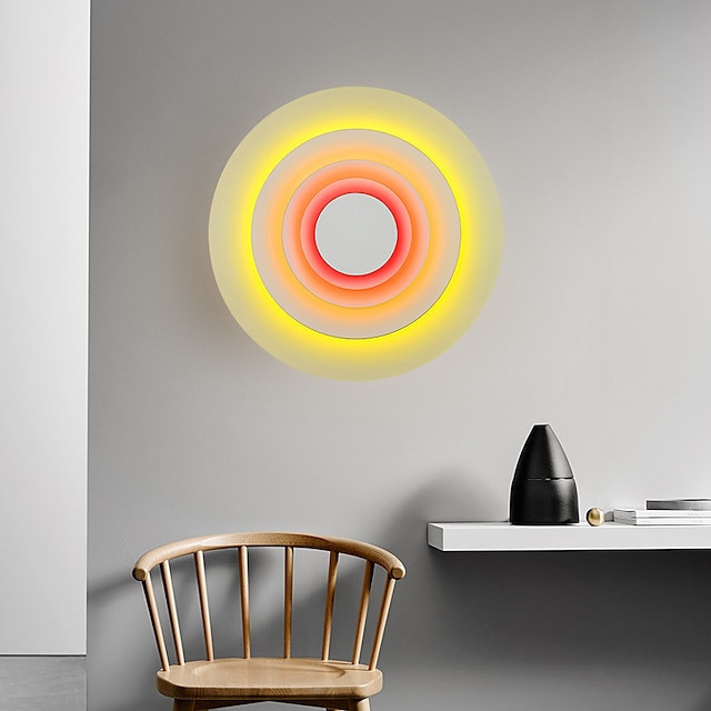 led pendel cirkel design nordisk stil væglampe stue soveværelse metal traditionel væglampe varm hvid