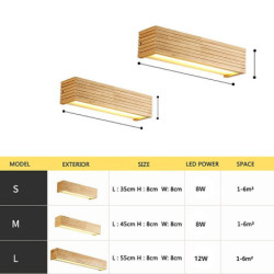 moderne træ væglampe led badeværelse spejl væg lampe gang wandlamp seng seng nordisk hjem væg væg lampe