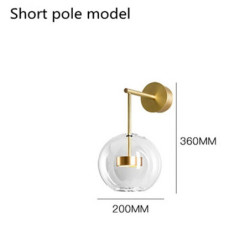 førte væglampe sengelampe nordisk boble model værelse hotel soveværelse glas kugle væglampe soveværelse sengelampe