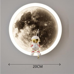 led væglampe sconce belysning væglampe indretning astronaut måne mønster væglampe til børn drenge børn soveværelse stue baggrund