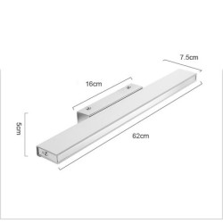 førte spejl frontlampe 62cm 14w metal akryl væg lys downLys badeværelse brusebad anti-tåge forfængelighed lys