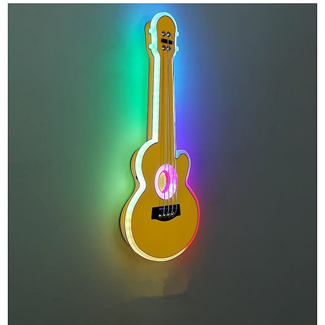 60cm væglampe led loftslampe guitar design flush mount lys metal kunstnerisk stil stilfuld malet finish moderne bar soveværelse