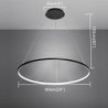 1-lys 60cm 24" led pendel metal akryl cirkel design krom moderne moderne