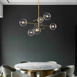 80/120cm pendel lys led lysekrone globus glas metal kunstnerisk stil moderne stil klassisk