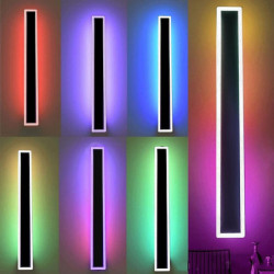 rgb farverig dæmpende væglampe led ws2811 ic væglampe med rf fjernbetjening 15w akryl aluminium lampet til stue soveværelse entre baggrundsindretning