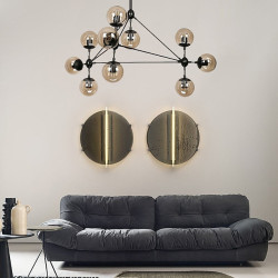 10-Light 104cm Dæmpbar Lysestager Metal Glas Sputnik Malede finish