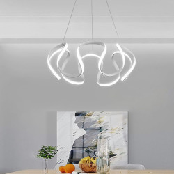 led pendel 50cm 1-lys ring cirkel design dæmpbar aluminium malet finish luksuriøs moderne stil spisestue soveværelse pendel kun dæmpbar med fjernbetjening