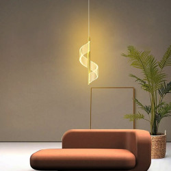 led pendel spiral soveværelse sengelampe droplight 30cm, moderne minimalistisk spisestue bar justerbar lang linje hardware pendel loft lysarmatur