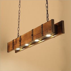 led pendel 100cm liner design varm hvid 4-lys træ industriel vintage stil deaign hjemmekontor indgang & mudroom spisestue