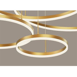 60cm cirkel design linje design geometriske former vedhæng lys metal lagdelt kunstnerisk moderne enkel stil malet finish kunstnerisk led