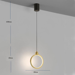 led pendel moderne nordisk ø lys sengelampe cirkel ring desgin 20cm metal malet finish stue soveværelse spisestue