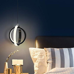 led pendel 45cm dæmpbar globus design cirkel design indbygningslys akryl kunstnerisk stil formel stil moderne stil sort kunstnerisk nordisk stil