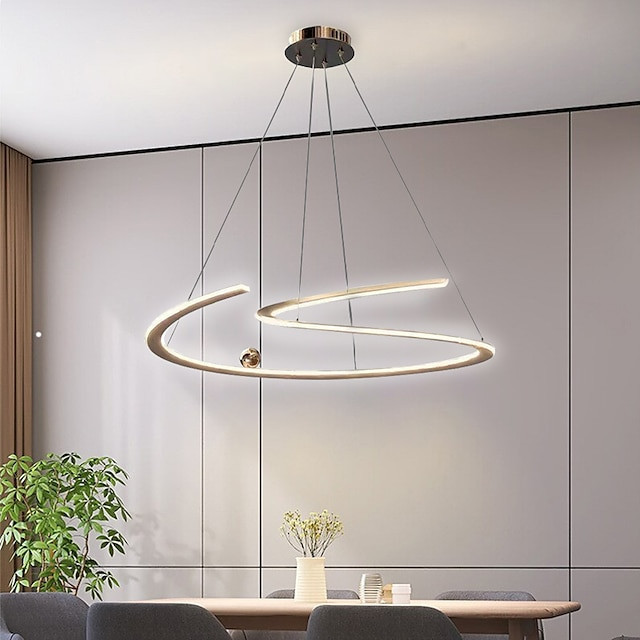 led pendel 60cm 1-lys ring cirkel design dæmpbart rustfrit stål luksuriøs moderne stil spisestue soveværelse pendel