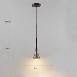 9cm led pendel linje design metal galvaniseret malet finish moderne