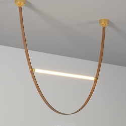 led pendant lys liner design 60cm stue læder lysekroner spisebord loft lysekrone køkken hængende armatur indendørs belysning lampe, til køkkenø