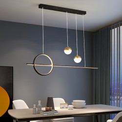 led pendel køkken ø lys moderne sort guld 80cm lanterne desgin pendel metal malet finish moderne