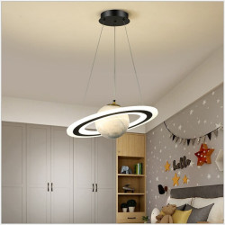 LED pendel planet design 45cm lanterne desgin soveværelse lys metal malet finish moderne