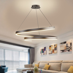 led pendel 1-lys ring cirkel design varm hvid aluminium malet finish luksuriøs moderne stil spisestue soveværelse pendel