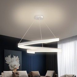 led pendel 1-lys ring cirkel design varm hvid aluminium malet finish luksuriøs moderne stil spisestue soveværelse pendel