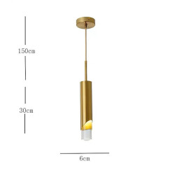 6cm led pendel moderne nordisk sengelampe guld tricolor lys spisestue bar metal galvaniseret juledekoration