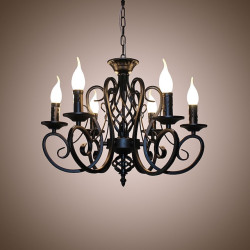 6-Light 53cm Stearinlys Stil Lysestager Metal Malede finish Tradisjonell / Klassisk