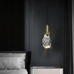krystal pendel LED moderne enkelt hoved sengebordsbar spisebord udstillingshal hotel designer restaurant lysekrone
