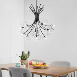 45cm vedhæng lanterne design lysekrone metal sputnik nyhed malet finish moderne nordisk stil generisk