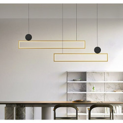 led pendel 80100120cm klynge design geometriske figurer vedhæng lys metal malede finish led nordisk stil