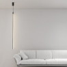 led pendel ø lys 60cm liner design hængelampe soveværelse spisestue stue varm/kold hvid metal malet finish moderne moderne