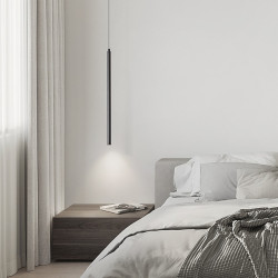 led pendel ø lys 50cm liner design hængelampe soveværelse spisestue stue varm hvid metal malet finish moderne moderne