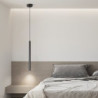 led pendel ø lys 50cm liner design hængelampe soveværelse spisestue stue varm hvid metal malet finish moderne moderne