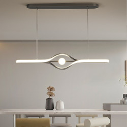 led pendel linje design sort guld 60cm 80cm metal kunstnerisk stil moderne aluminiumslegering malet finish kun dæmpbar med fjernbetjening