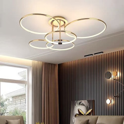 65cm led pendel cirkel design loftslampe lanterne desgin flush mount lys metal galvaniseret moderne