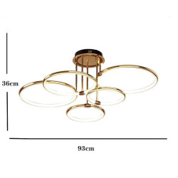 65cm led pendel cirkel design loftslampe lanterne desgin flush mount lys metal galvaniseret moderne