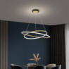 led pendel 60cm 2-lys ring cirkel design dæmpbar aluminium malet finish luksuriøs moderne stil spisestue soveværelse pendel kun dæmpbar med fjernbetjening